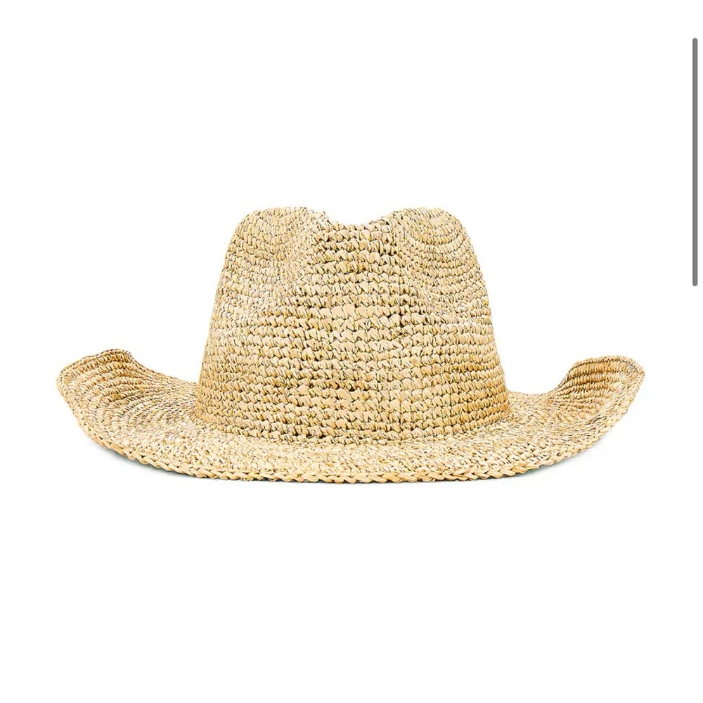 NWT Nikki Beach Cowboy Western Raffia Hat in Natural Gold OS - Picture 3 of 8